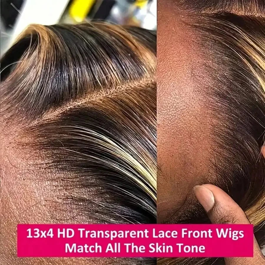 F4/27 Highlight Straight Lace Wig — 250% Density