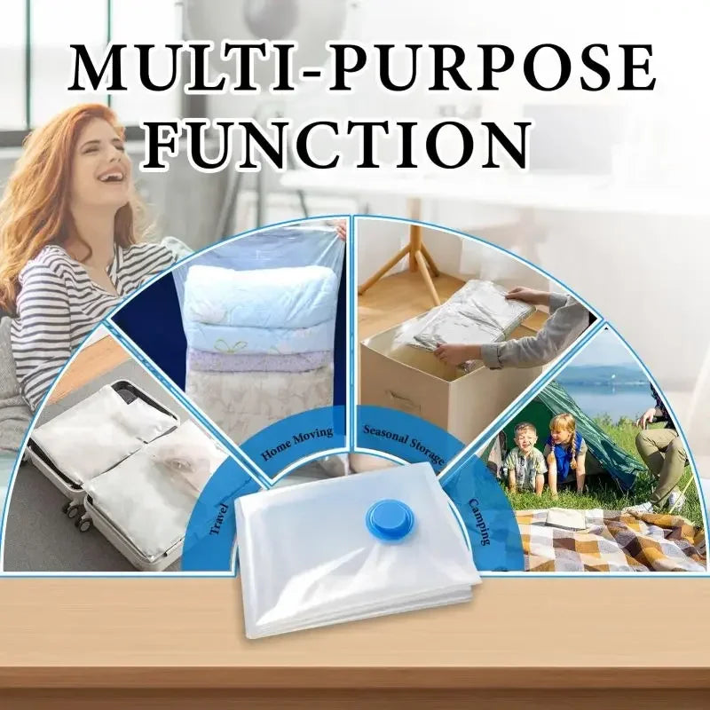 Vacuum Bag for Clothes, Air Bag with Pump, Travel Essentials, Space Saver Bags
