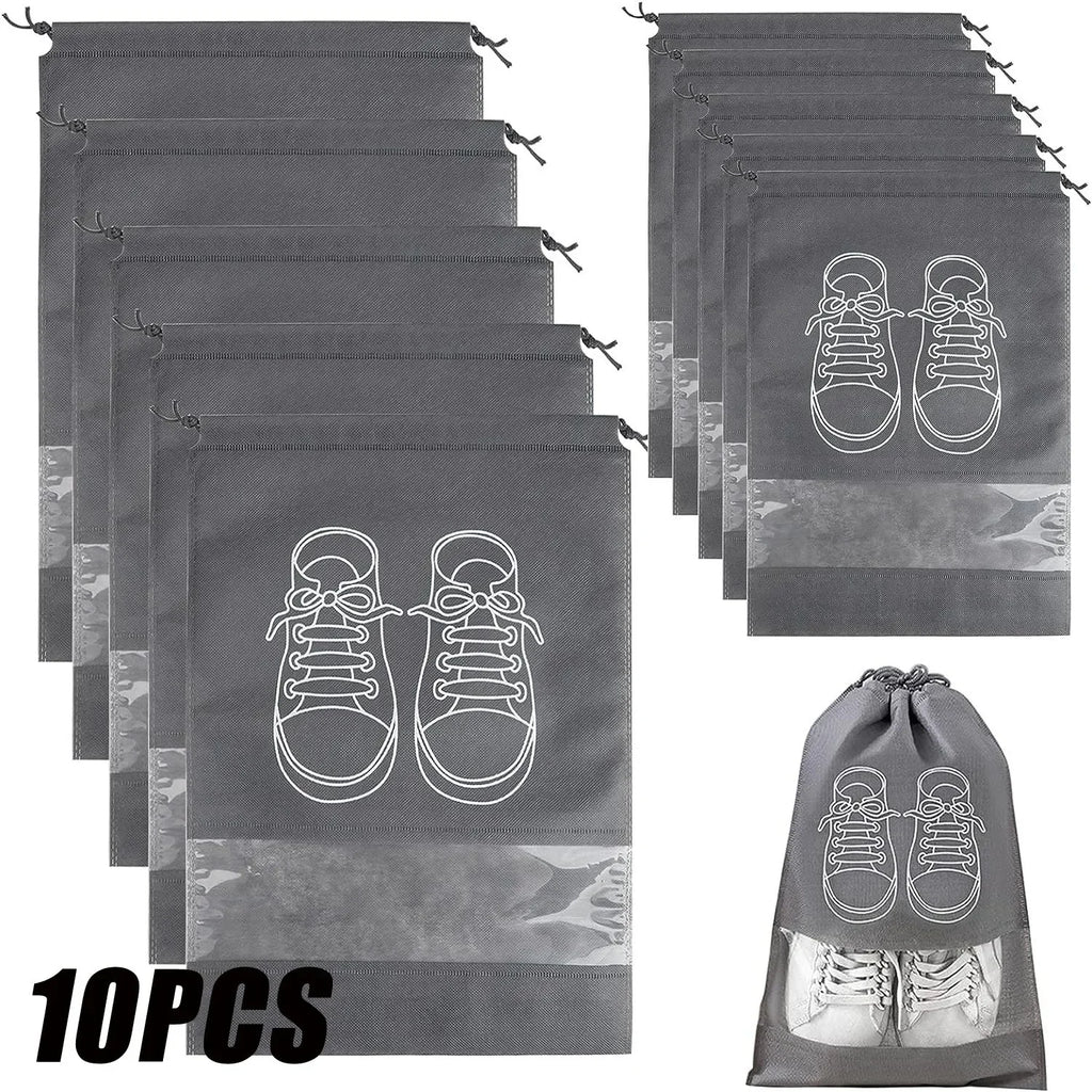 Drawstring Shoe Storage Bags — 5 or 10 Pack