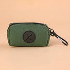 Canvas Dog Poop Bag Holder, Outdoor Pet Waste Bag Dispenser with Carabiner Clip