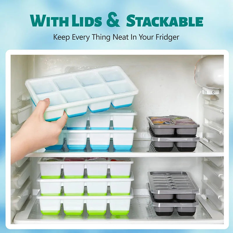 Large Ice Cube Trays Silicone Easy-Release Flexible Ice Molds
