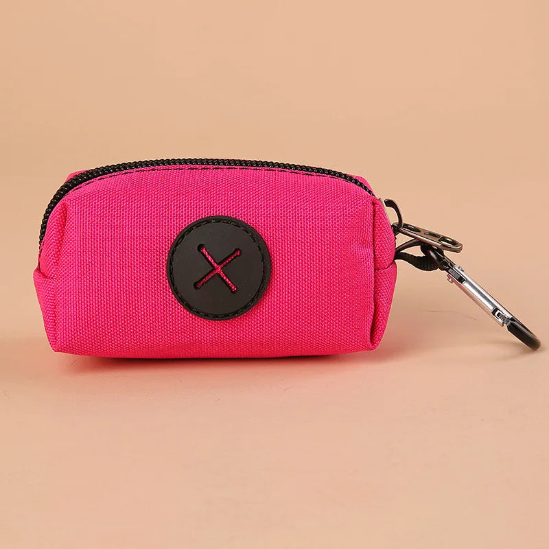 Canvas Dog Poop Bag Holder, Outdoor Pet Waste Bag Dispenser with Carabiner Clip