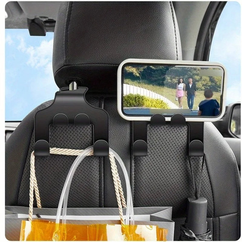 Car Headrest Hooks with Phone Holder