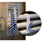 Kitchen Bathroom Hanger Clips Storage Racks White Clear Heated Towel Radiator Rail
