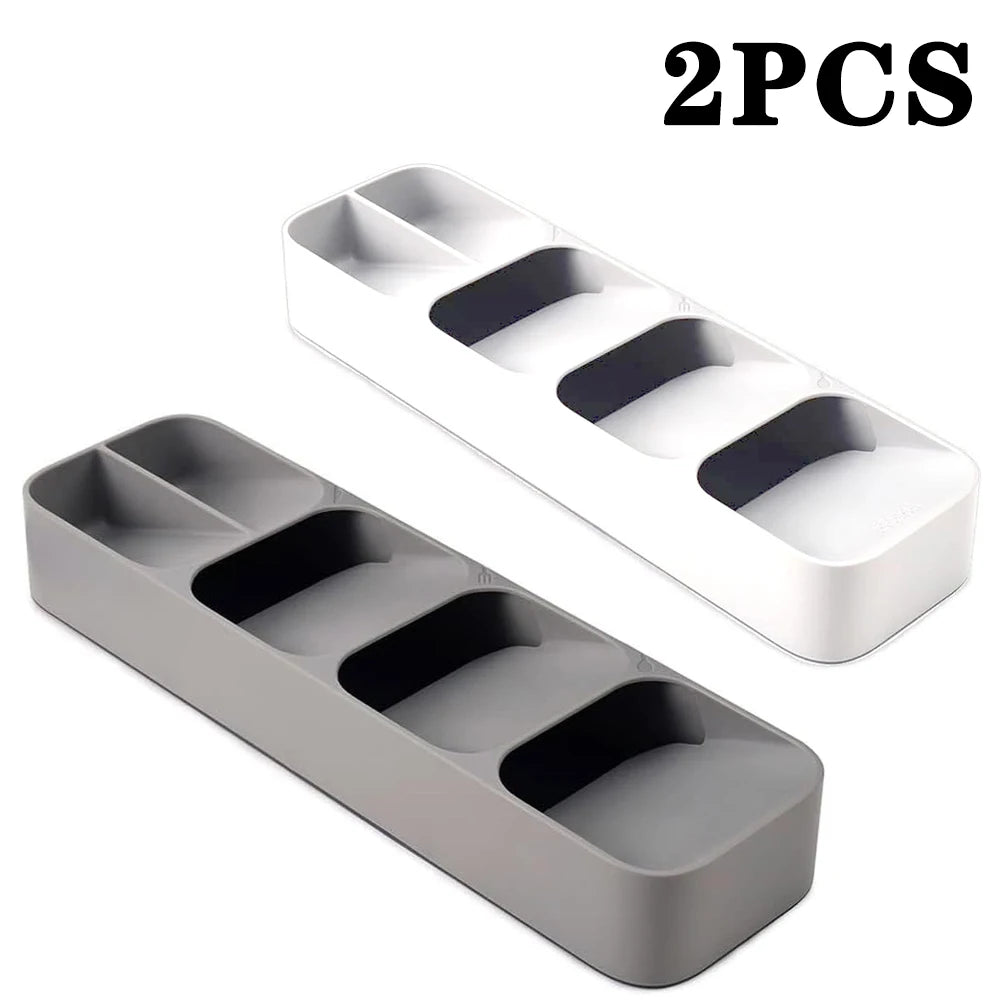Cutlery Organizer Knife Storage Tray Spoon Space Saving Rack Compartment Kitchen Drawer