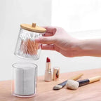 Acrylic Storage Box Bathroom Jar Makeup Organizer Cotton Round Pad Holder Swab Box Qtip