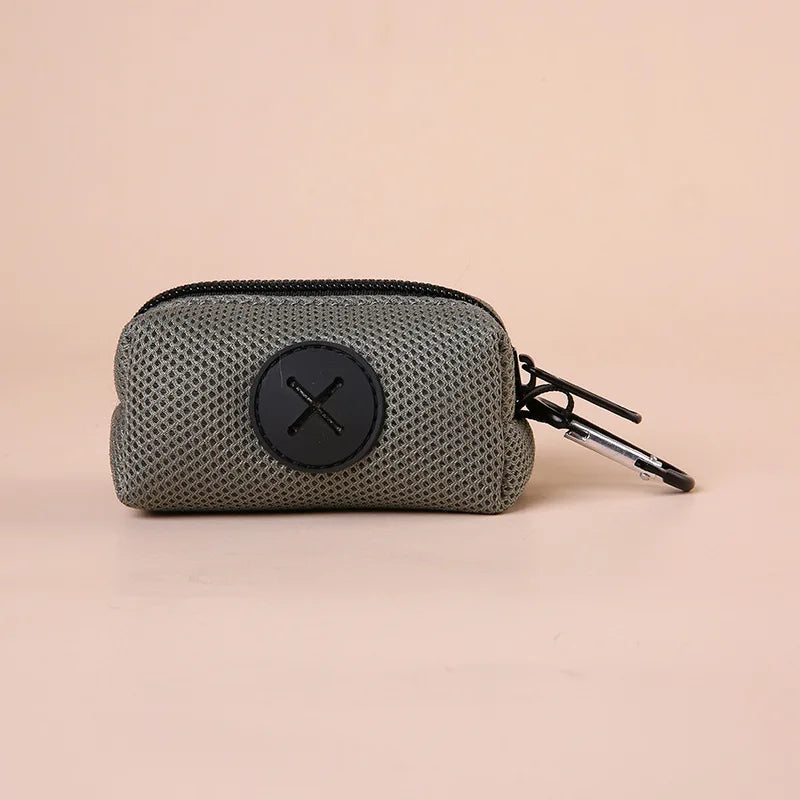 Canvas Dog Poop Bag Holder, Outdoor Pet Waste Bag Dispenser with Carabiner Clip