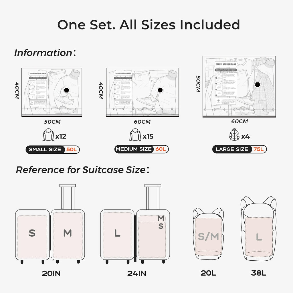 FLEXTAIL X VOLLYC Vacuum Storage Bags & Pump Sets