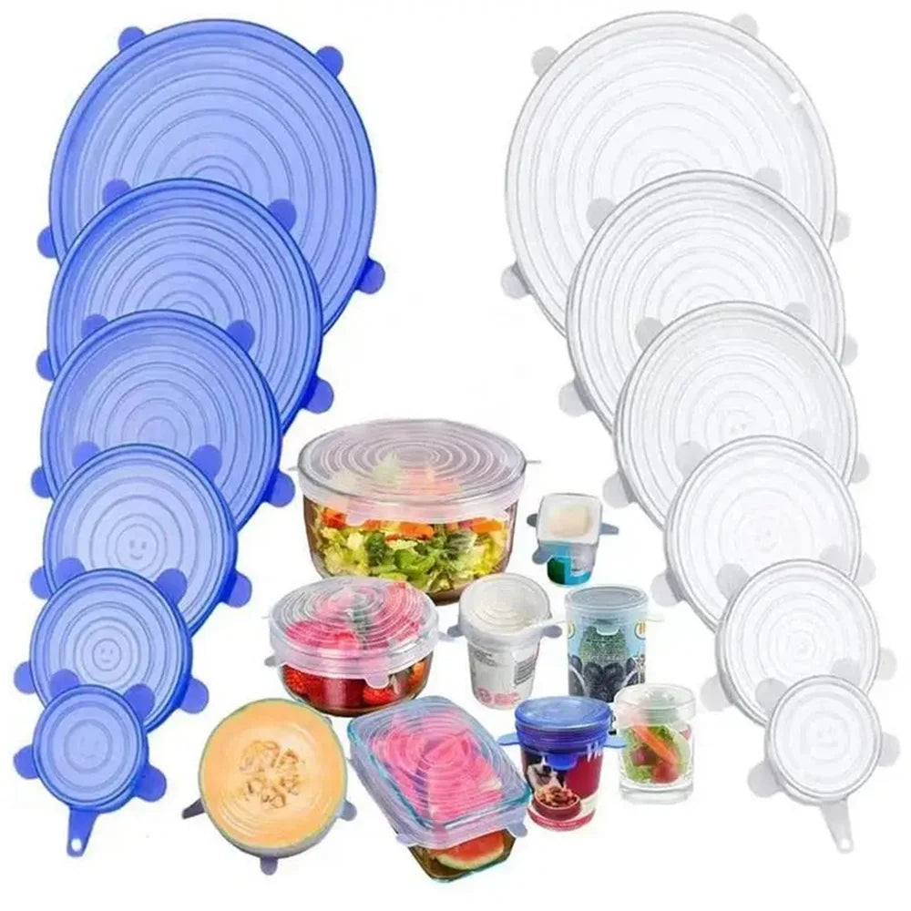 Food Grade Silicone Preservation Cover Reusable Airtight Universal Dish Stretch Round