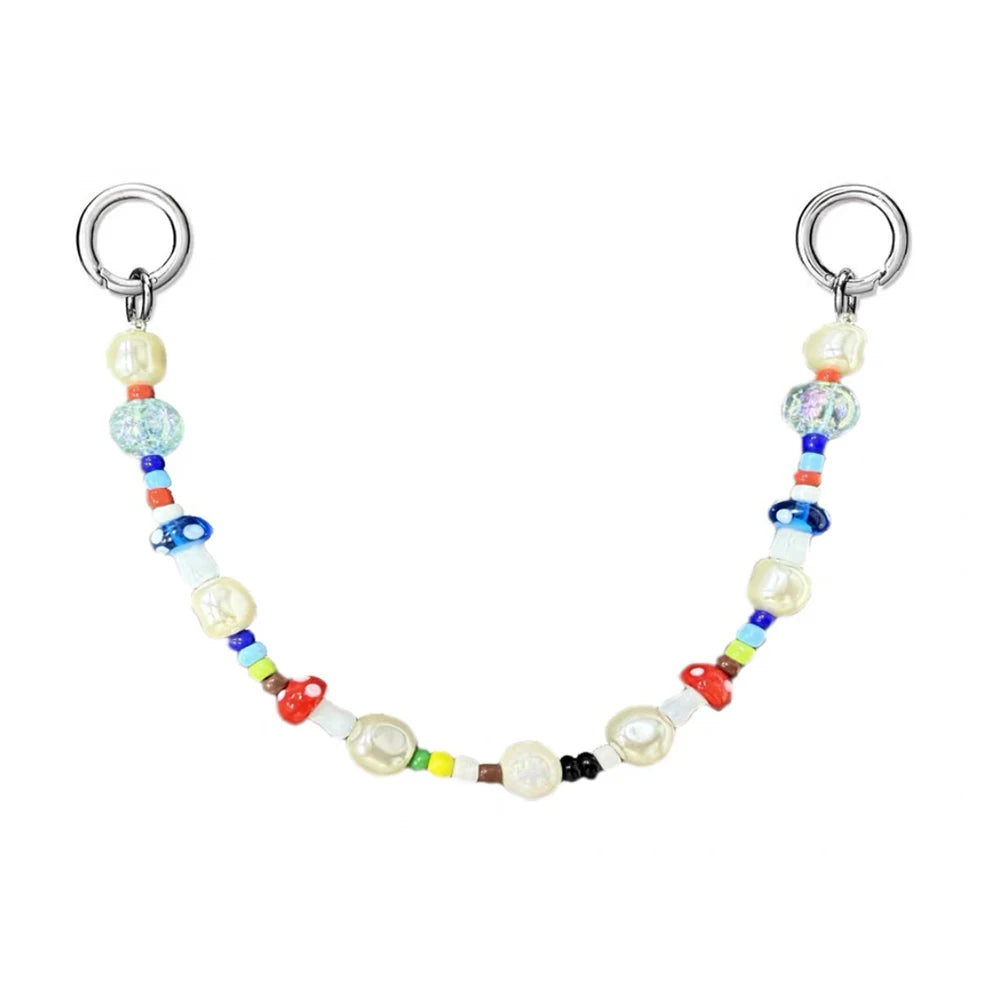 Multiple Chains DIY Mobile Phone Accessories Hook Sticker Phone Charm Lanyard Pendant for IPhone for Galaxy