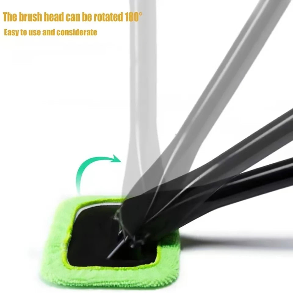 Extendable Car Windshield Cleaner with Washable Microfiber Pads
