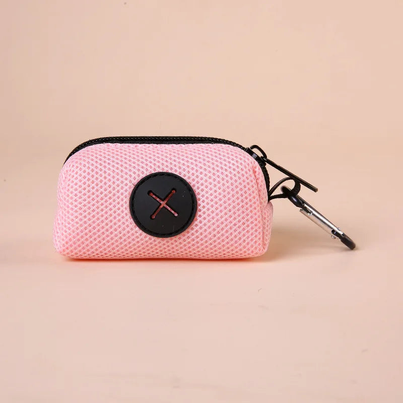 Canvas Dog Poop Bag Holder, Outdoor Pet Waste Bag Dispenser with Carabiner Clip