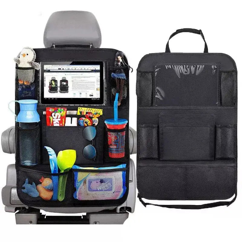 Car Backseat Organizer with Touch Screen Tablet Holder Auto Storage Pockets Cover Car