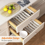 Expandable Kitchen Drawer Organizer, Adjustable Cutlery Storage Tray with Dividers