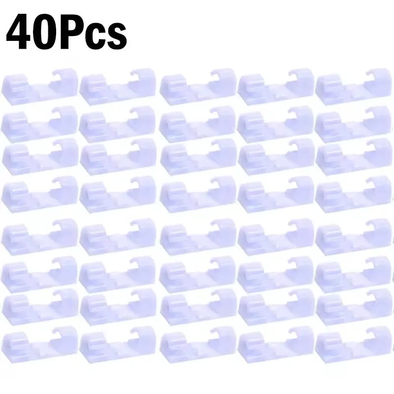 Cable Clips Organizer Drop Wire Holder Cord Management Self-Adhesive Manager Fixed