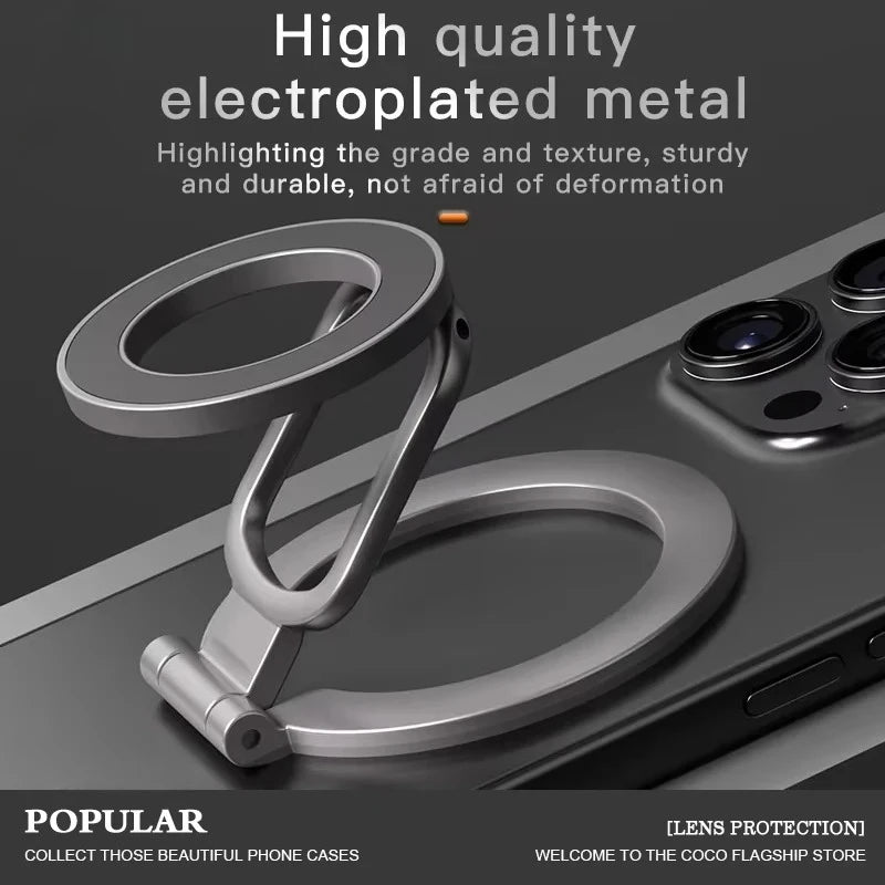 Double Sided Phone Stand Magnetic Phone Ring Holder Kickstand Magnet Grip for MagSafe iPhone 16 15 14 13 12