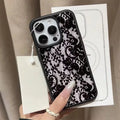 Elegant Black Lace Floral Pattern Phone Case For iPhone 17 Case iPhone 13 16 15 11 12 14 Pro Max X XS XR 17