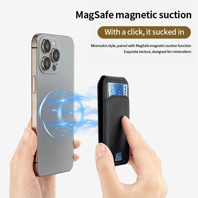 Luxury For Magsafe Magnetic Leather Wallet Holder Case For iPhone 16 15 14 13 12 Pro Max Card Holder Phone Bag