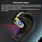 Open Ear Wireless Earbuds Bluetooth Headphones, 50Hrs Playtime Stereo Sound Earphones with IPX7 Waterproof Ear