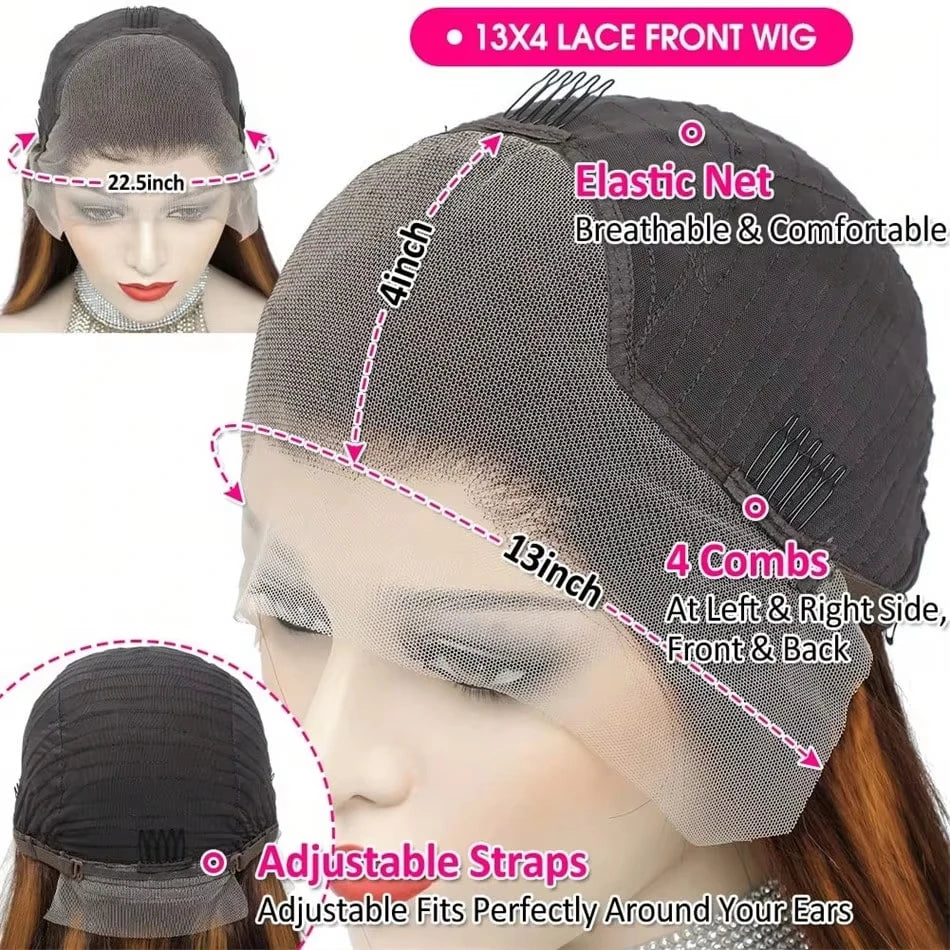 F4/27 Highlight Straight Lace Wig — 250% Density