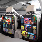 Car Backseat Organizer with Touch Screen Tablet Holder Auto Storage Pockets Cover Car