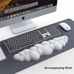 Mouse pad with wrist rest keyboard cloud anti-slip memory foam desktop office gamer