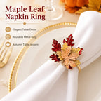 Maple Leaf Metal Napkin Rings — 2, 4 or 6 Pieces