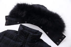 Children's Black Plaid Down Coat