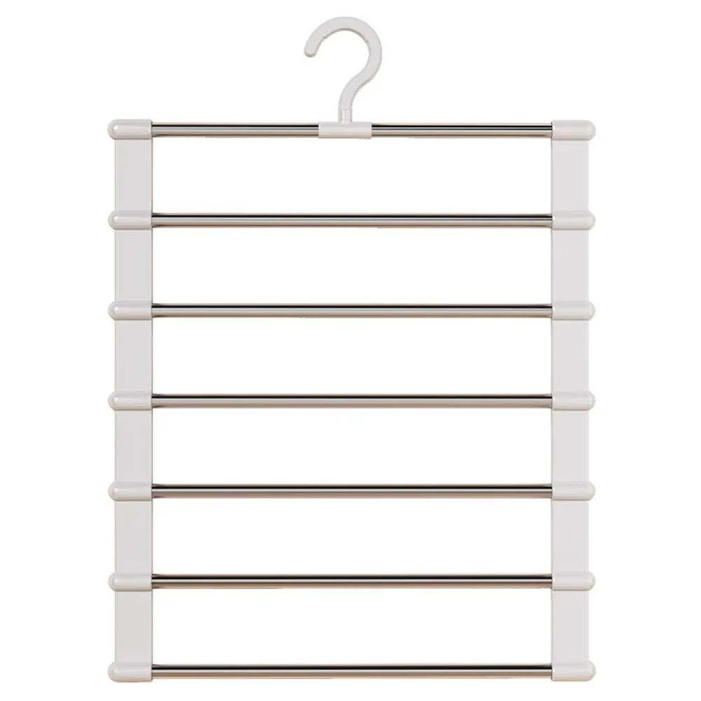 Multi-Layer Pants Hanger Space Saving Closet Organizer Foldable Trousers Clothes Rack