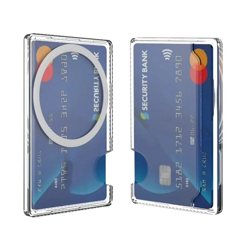 Portable Phone Card Holder Storage Box Magnetic Card Transparent Phone Case Wallet For MagSafe For iPhone