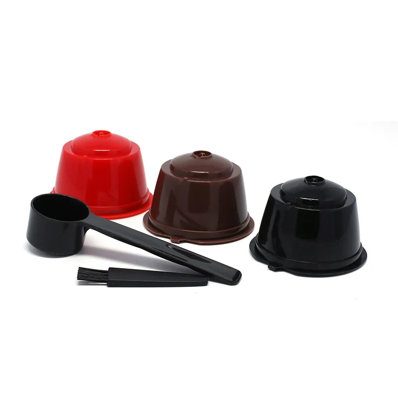 Fit For Dolce Gusto Coffee Filter Cup Reusable Capsule Filters With Spoon Brush