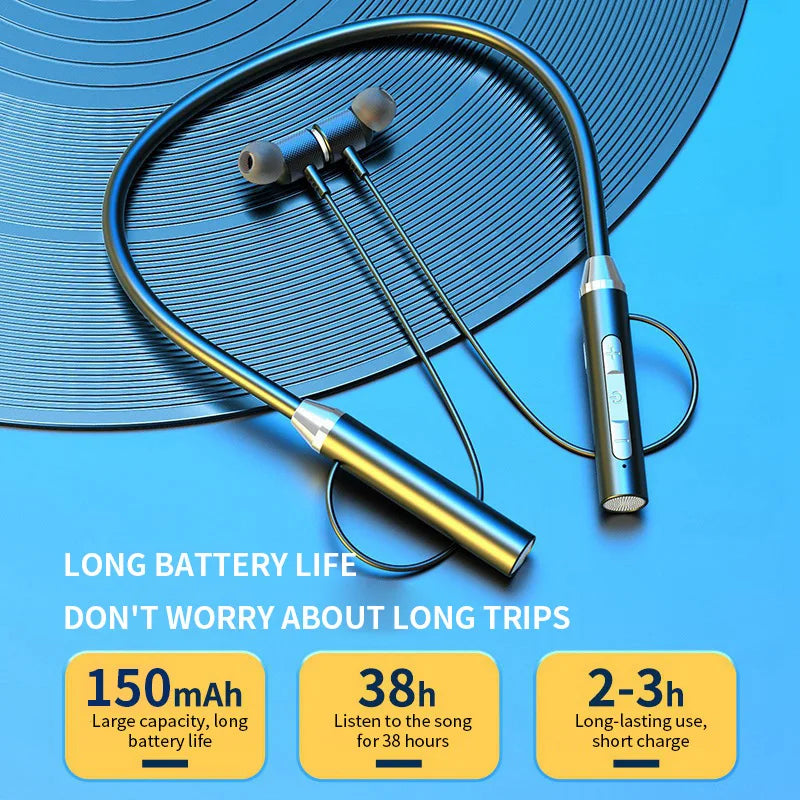 9D Bluetooth Earphones Wireless Headphones Magnetic Stereo Neckband Waterproof Sports Earbuds With Mic For