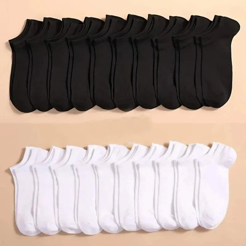 Low-Cut Socks — Black, White or Mixed Pack