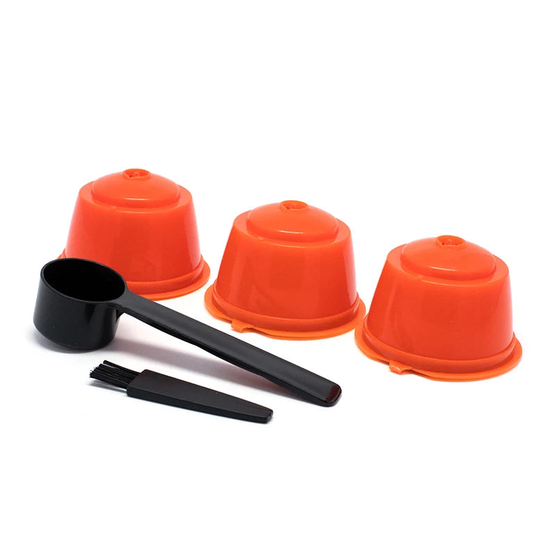 Fit For Dolce Gusto Coffee Filter Cup Reusable Capsule Filters With Spoon Brush