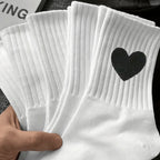 Multi-Pack Women's Crew Socks Heart Trendy Comfortable Breathable Moisture-Wicking