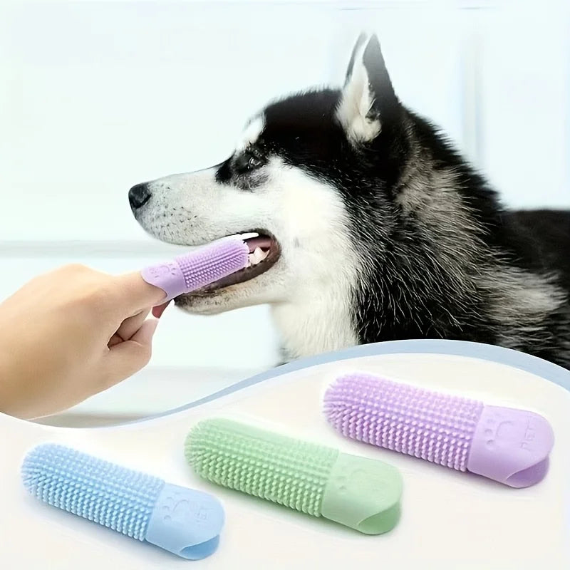 Soft Silicone Dog Toothbrush 360° Finger for Dogs Cats Durable Pet Brush Tooth Cleaning