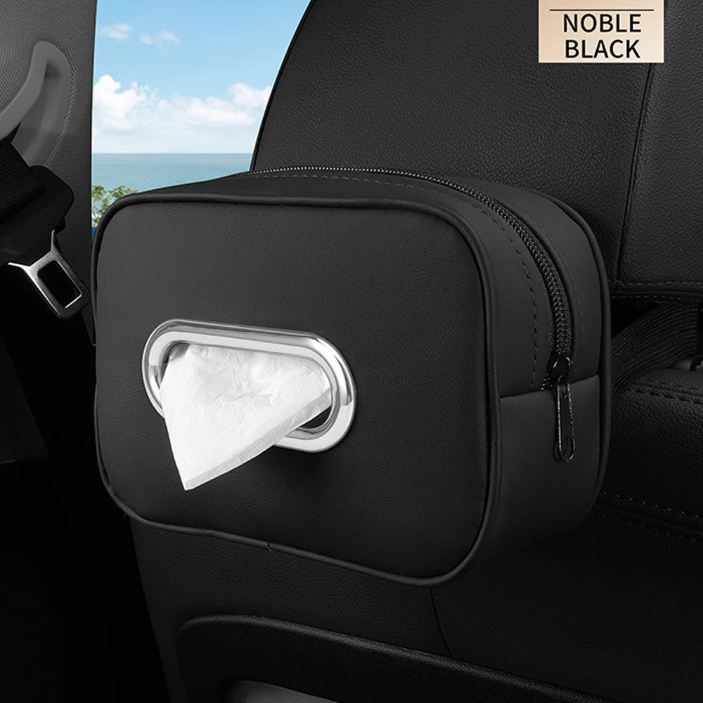 Car Tissue Box Holder Microfiber Leather Car Center Console Armrest Napkin Box Sun