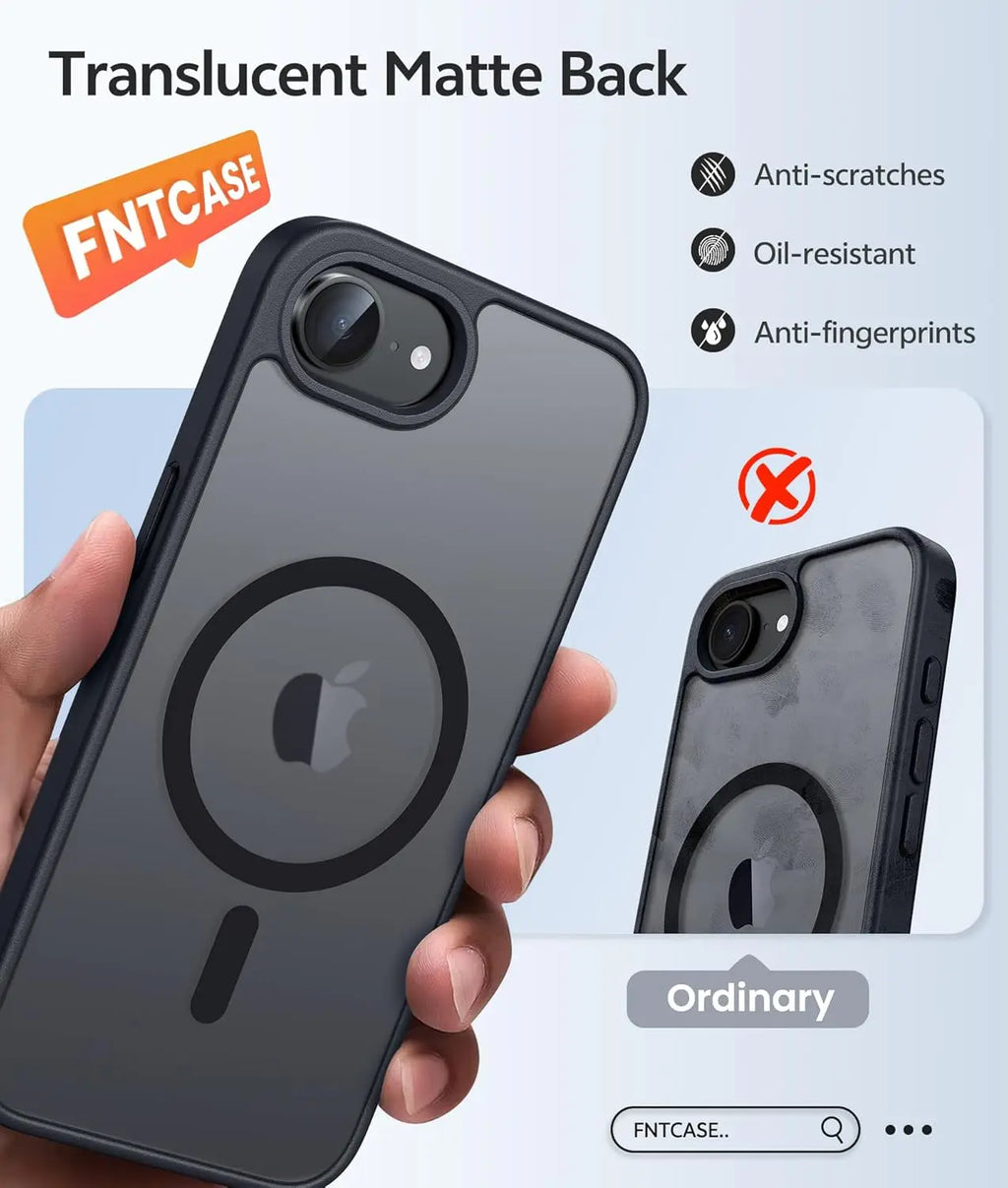For iPhone 17e/16e Phone Case with Magnetic Translucent Matte Cases with [Screen Protector] Shockproof
