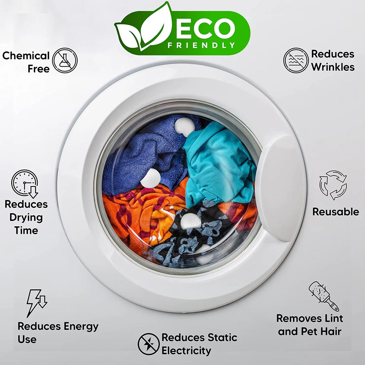 Wool Dryer Balls 2.76 in Premium Natural Fabric Softener Replaces Sheets Laundry for