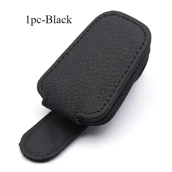 Car Sun Visor Glasses Case Holder Sunglasses Clip Ticket Card Multifunction Portable