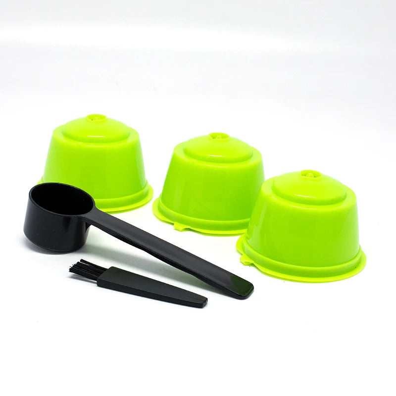 Fit For Dolce Gusto Coffee Filter Cup Reusable Capsule Filters With Spoon Brush