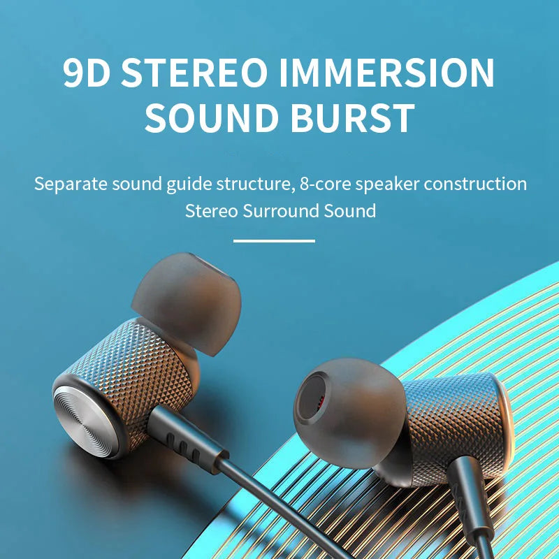 9D Bluetooth Earphones Wireless Headphones Magnetic Stereo Neckband Waterproof Sports Earbuds With Mic For