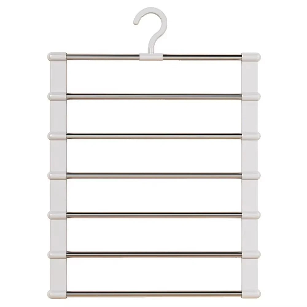 Multi-Layer Pants Hanger Space Saving Closet Organizer Foldable Trousers Clothes Rack
