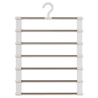 Multi-Layer Pants Hanger Space Saving Closet Organizer Foldable Trousers Clothes Rack