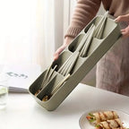 Cutlery Organizer Knife Storage Tray Spoon Space Saving Rack Compartment Kitchen Drawer
