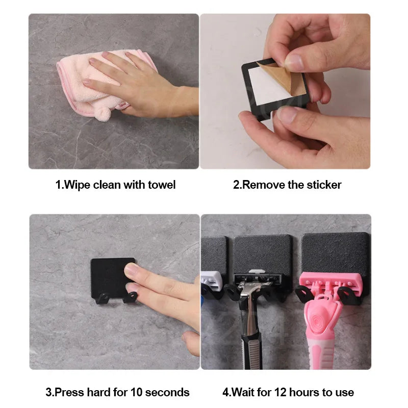 Shaving Razor Holder Multi-function Men Shaver Storage Hook Wall Shelf Rack Bathroom
