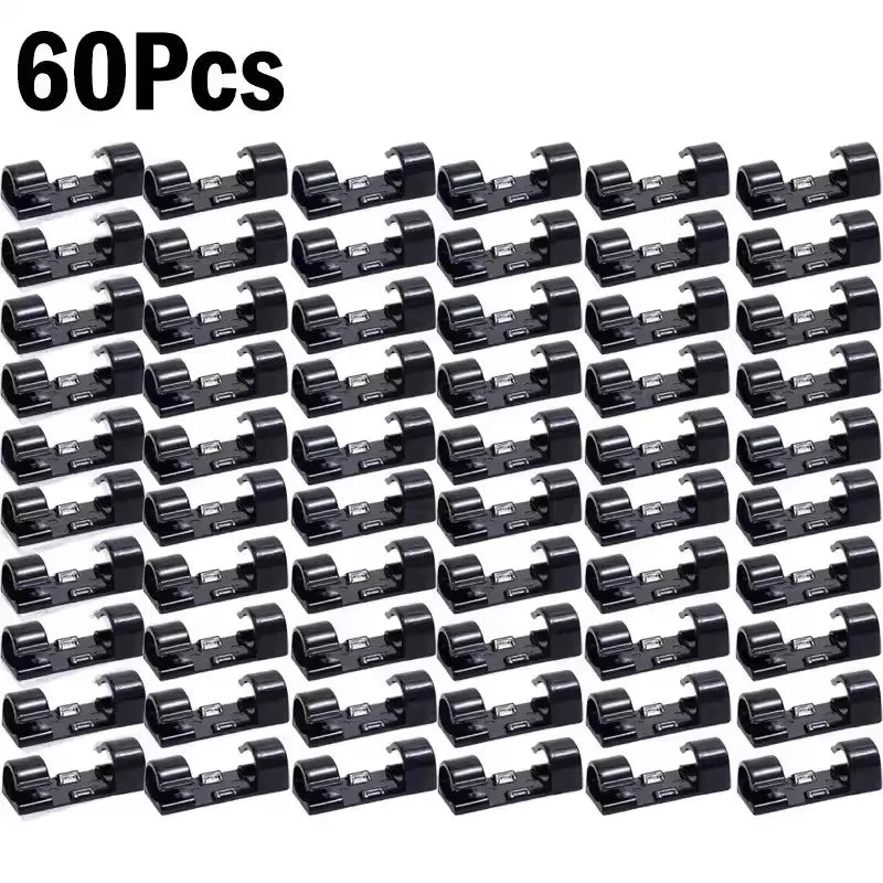 Cable Clips Organizer Drop Wire Holder Cord Management Self-Adhesive Manager Fixed