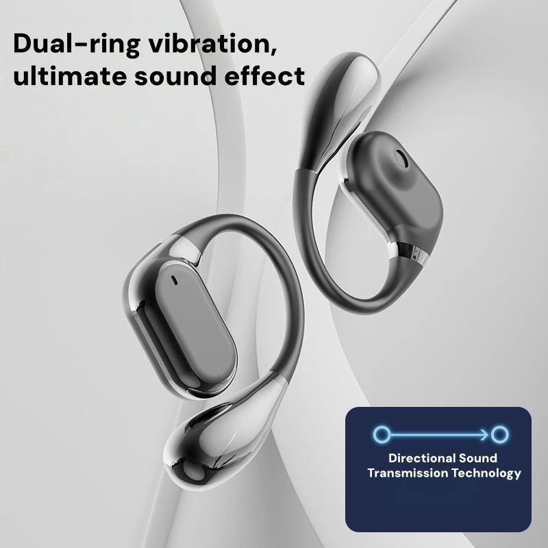 Open Ear Wireless Earbuds Bluetooth Headphones, 50Hrs Playtime Stereo Sound Earphones with IPX7 Waterproof Ear