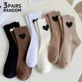 Multi-Pack Women's Crew Socks Heart Trendy Comfortable Breathable Moisture-Wicking