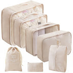 Set Travel Organizer Bags Suitcase Packing Cubes Cases Portable Wardrobe Luggage